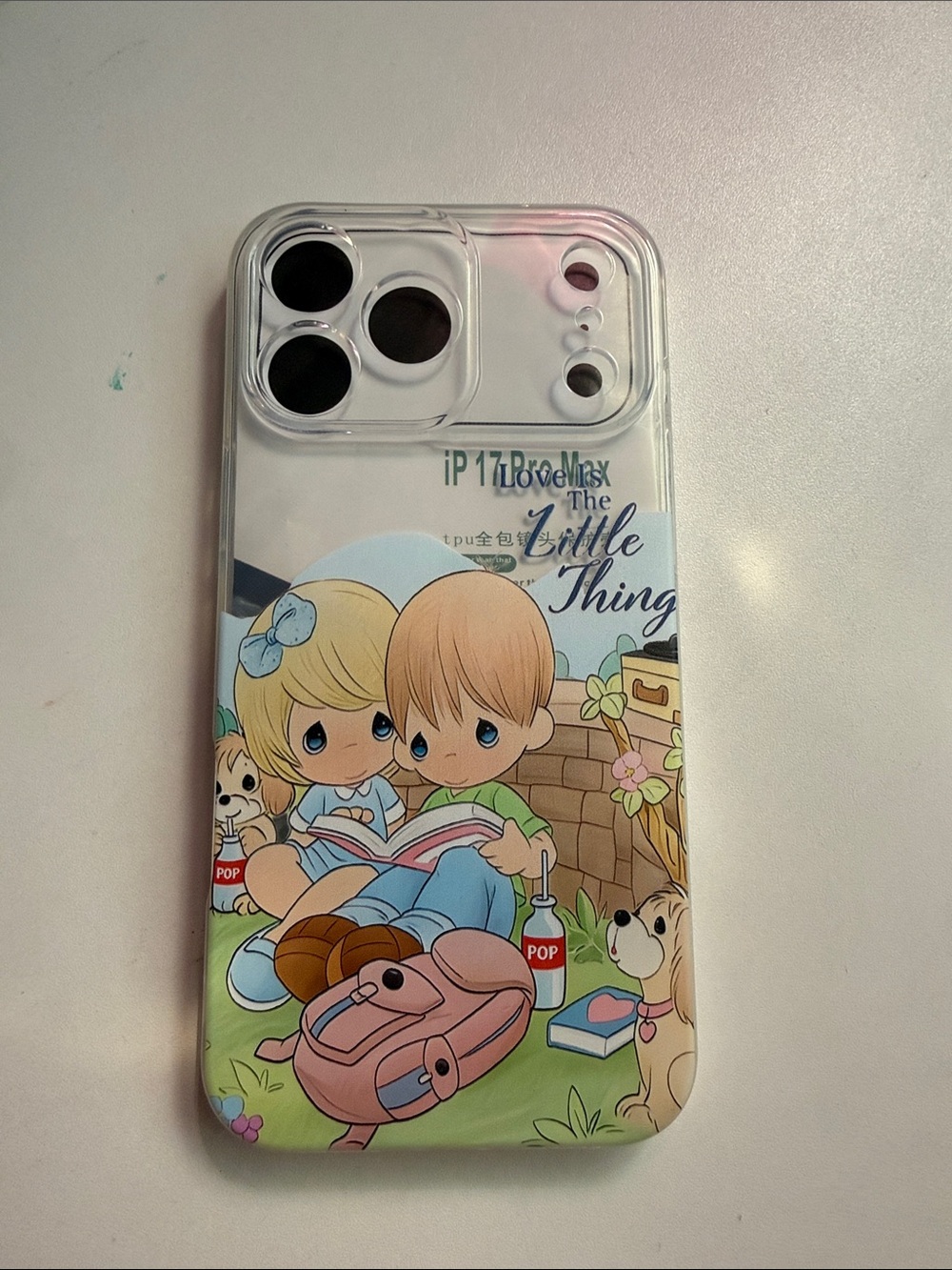 Apple iPhone Case - Pastel Pink & Multicolor Cute Cartoon Design